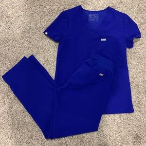 Figs Royal Blue Scrub Set